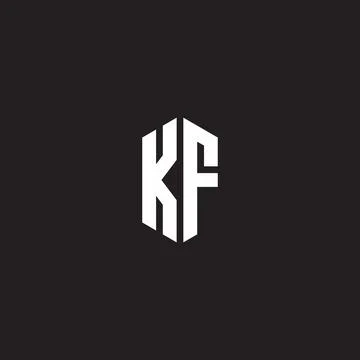 KF Logo monogram with hexagon shape style design template Stock Illustration
