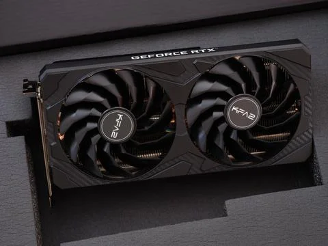 KFA2 Nvidia Geforce RTX 3070 GPU inside its own box Stock Photos