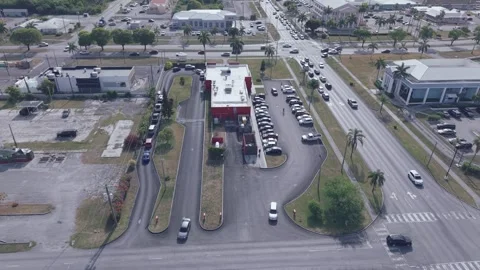 KFC Drive-Thru Restaurant, Freeport, Grand Bahama, Bahamas Stock Footage 337846845
