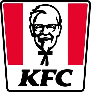 KFC logos. Popular chains of fast food restaurants. Vector. Stock Illustration