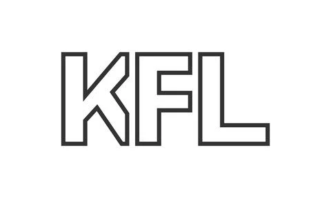 KFL logo design template with strong and modern bold text. Initial based ve.. 스톡 일러스트