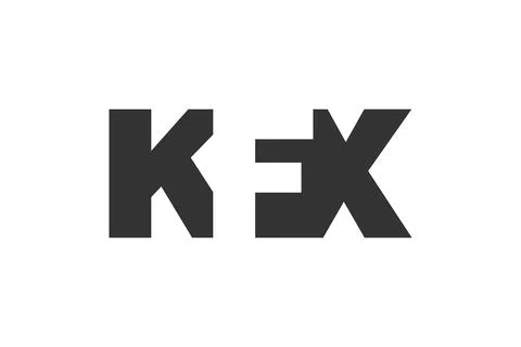 KFX logo design. Initial letter K F X bold font style for tech startups, co.. Stock Illustration