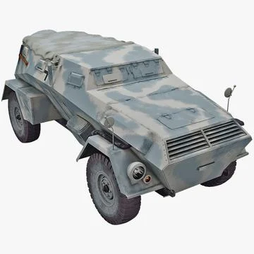 Kfz 247 Armored Car Germany World War II 3 3D Model