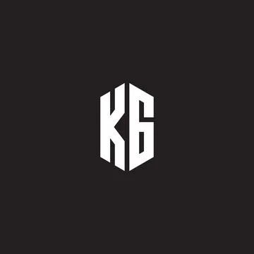 KG Logo monogram with hexagon shape style design template Stock Illustration