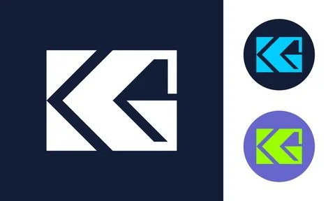 KG monogram logo design Stock Illustration