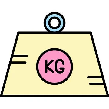KG weight scale icon vector isolated on white Stock Illustration