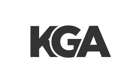 KGA logo design template with strong and modern bold text. Initial based ve.. Illustrazione stock
