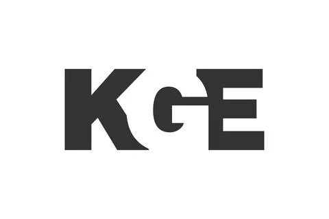 KGE logo design. Initial letter K G E bold font style for tech startups, co.. Stock Illustration