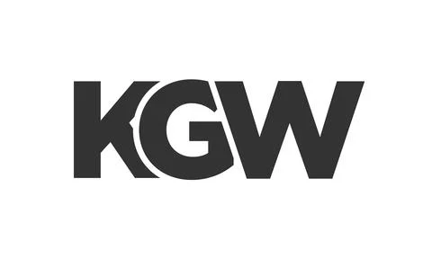 KGW logo design template with strong and modern bold text. Initial based ve.. Stock Illustration