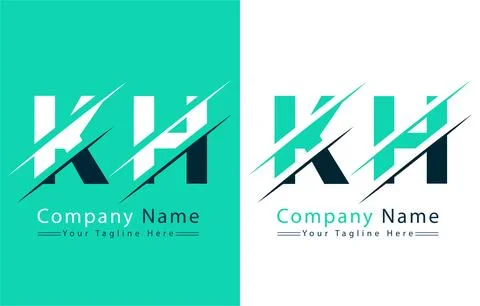 KH Letter Logo Design Concept. Vector Logo Illustration Stock Illustration