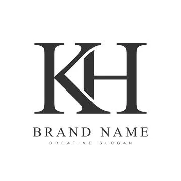 KH trendy logotype template. Initial letter k and h classic font style. Cre.. Stock Illustration