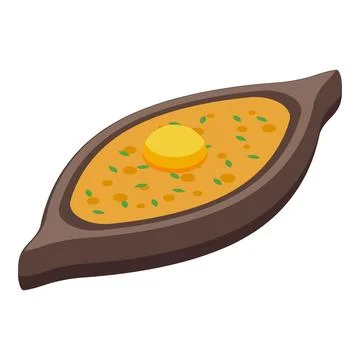 Khachapuri dish icon isometric vector. Bread food Illustrazione stock