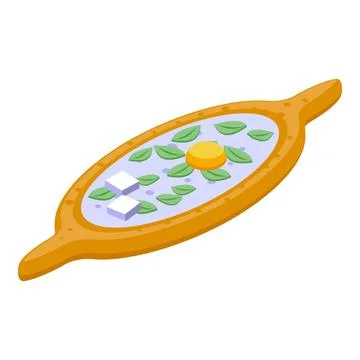 Khachapuri icon isometric vector. Dish cooking Illustrazione stock