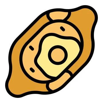 Khachapuri icon vector flat Illustrazione stock