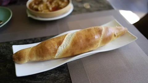 Khachapuri on skewer Georgian bread Stock Footage 331770788