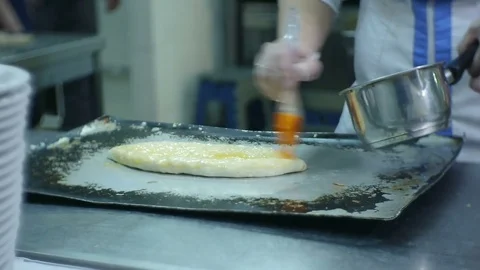 Khachapuri Smear With Egg Stock Footage 78594676