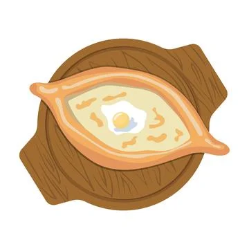 Khachapuri. Vector illustration on a white background Stock Illustration