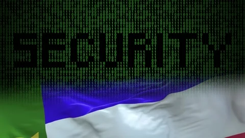 Khakassia flag - Waving flag on matrix binary code background Stock Footage 321422358