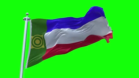 Khakassia Flag Waving in Loopable and Textured green screen background Stock Footage 296876821