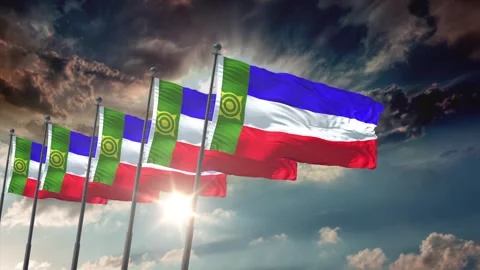 Khakassia National Flag Stock Footage 343577319