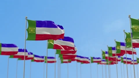 Khakassia Row Of Flags 3D Animation Stock-Footage 148707752