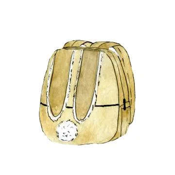 Khaki backpack with rabbit ears and tail Stock Illustration