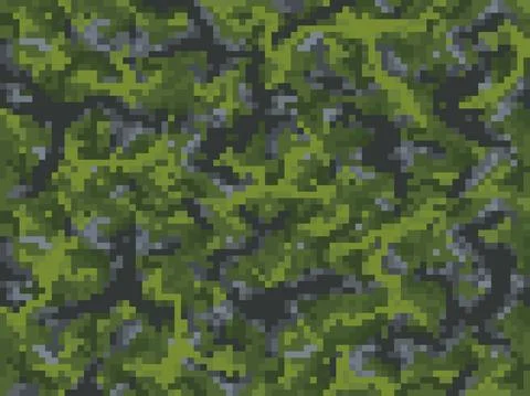 Khaki camouflage pixel game background pattern Illustrazione stock
