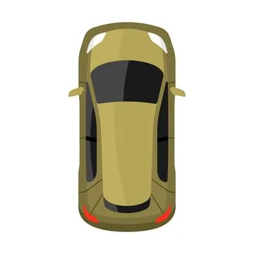 Khaki car top view vector illustration Stock Illustration