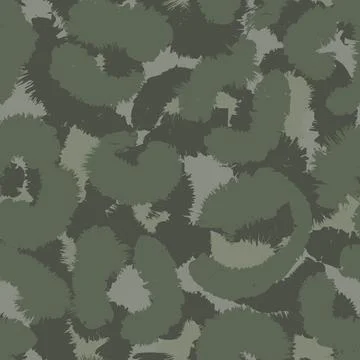 Khaki Green Abstract Brushstroke leopard seamless pattern design Illustrazione stock