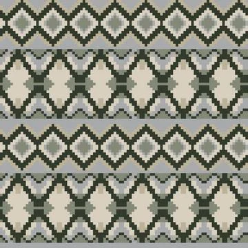 Khaki Green Argyle Knitting Grid seamless pattern design for fashion and ho.. Stock Illustration