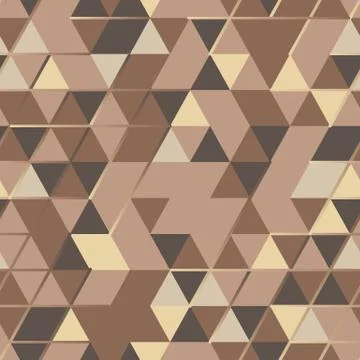 Khaki seamless pattern with triangular protection ornament and lines Stock Illustration