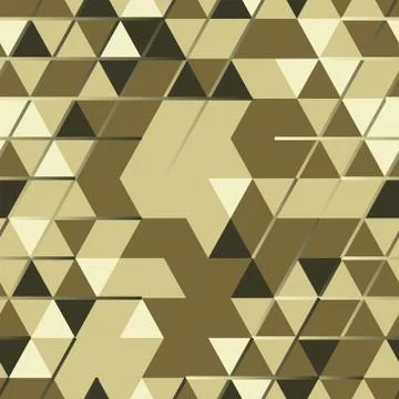 Khaki seamless pattern with triangular protection ornament and lines Stock Illustration