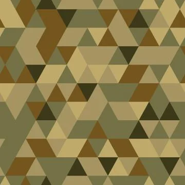 Khaki seamless pattern with triangular protection ornament Stock Illustration