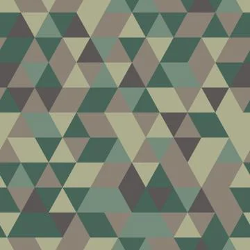 Khaki seamless pattern with triangular protection ornament Stock Illustration