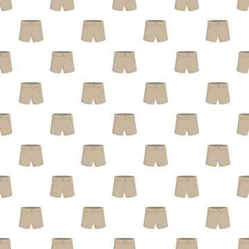 Khaki shorts repeating seamless pattern on white background Stockillustratie