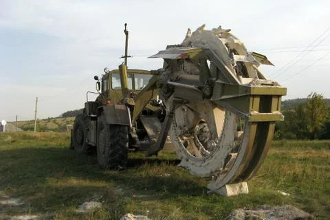 Khaki Trench Machine Back View. Stock Photos