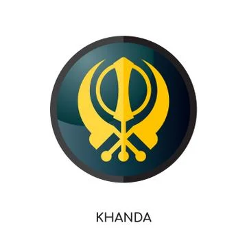 Khanda logo isolated on white background for your web, mobile and app design Stock Illustration
