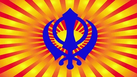 Khanda - the main symbol of Sikhism Stock Footage 75279470