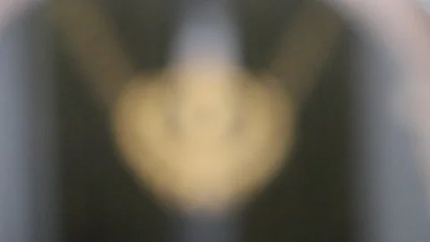 Khanda symbol of Sikhism hanging inside Gurdwara Panja Sahib Stock Footage 86659657