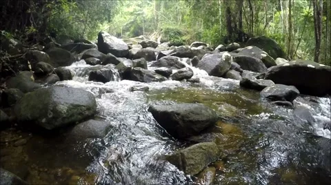 Khao Cha Mao Waterfall in Rayong Thailand Stock Footage 65510330