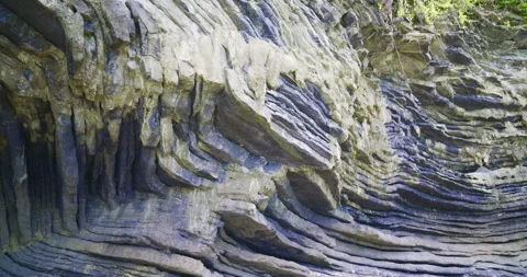 Khao Hin Phap Pha or Pancake Rock features a natural formation of layered rock Stock Footage 335879617