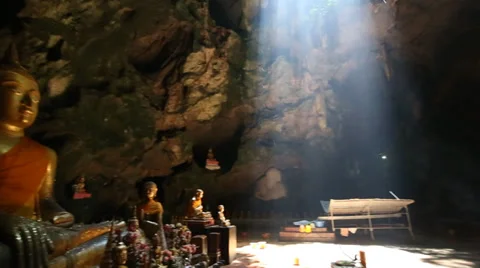 Khao Luang cave temple in cave Stock Footage 29639204