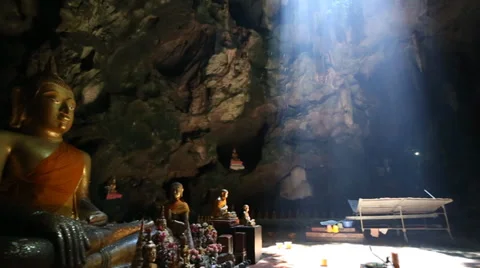 Khao Luang cave temple in cave Stock Footage 29639634