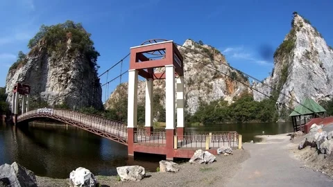 Khao Ngu (snake mountain) Stone Park, Thailand1 Stock Footage 249977447