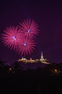 Khao Wang Fireworks. Stock Photos