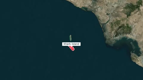 Khark Island Highlighted Satellite Map Zoom Animation Stock Footage 331784803