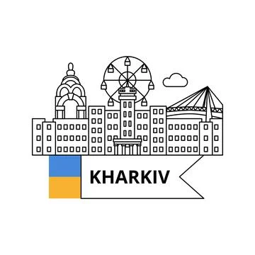 Kharkiv Line Concept Stock Illustration