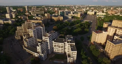 Kharkov central square at sunset Stock Footage 152993787
