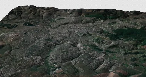 Kharkov map rotate 360 loop cw with 3d relief 4K satellite ground height Stock Footage 217398709