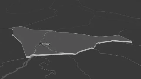 Khartoum, Sudan. Bilevel elevation map with surface waters Stock Illustration